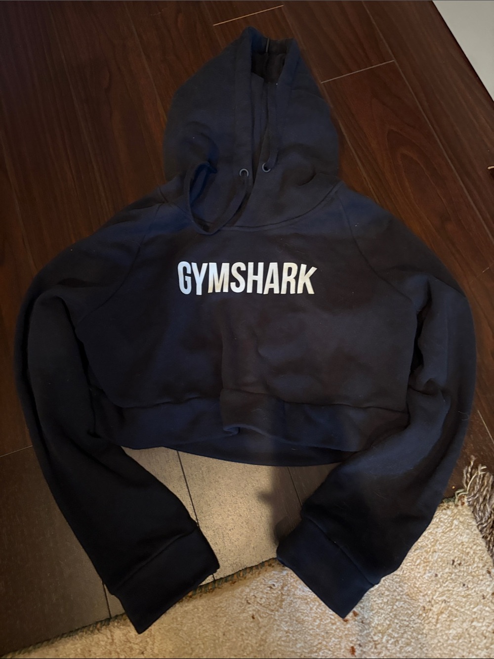 Gymshark Black Logo Cropped Hoodie